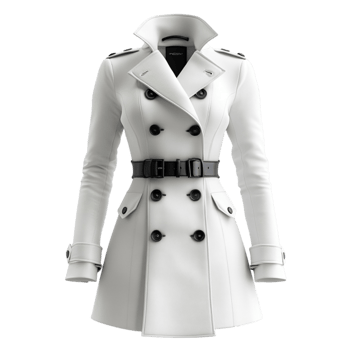 White Trench Coat on Transparent Background png