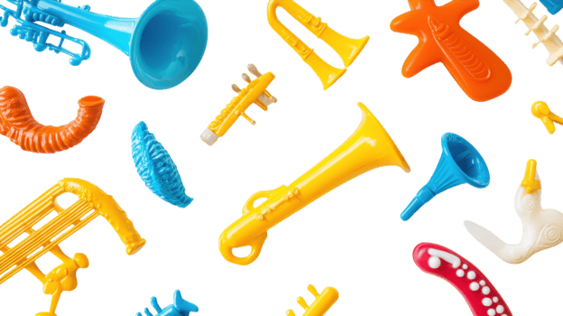 A collection of plastic musical instruments png