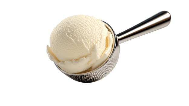 Delicious Ice Cream Scoop of Vanilla for Summer Treats and Desserts Inspiration. png