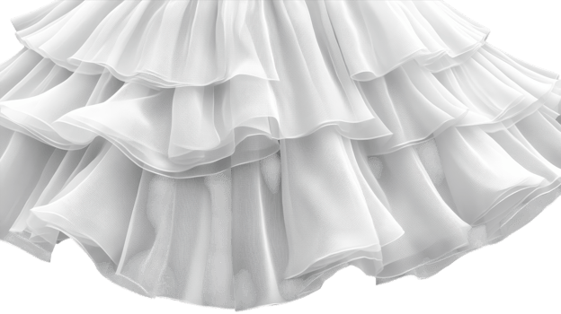 A white dress with ruffles on it png