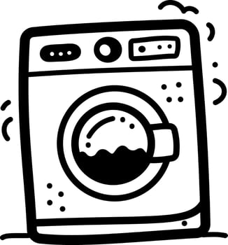 A hand drawn icon of washing machine vector