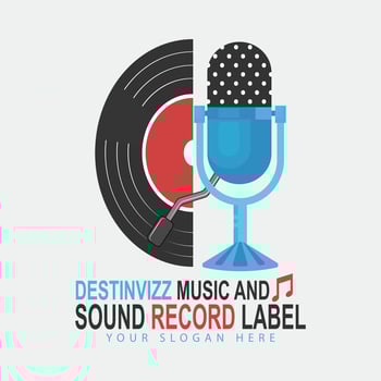 music and sound record label logo. logo design. logo for music vector