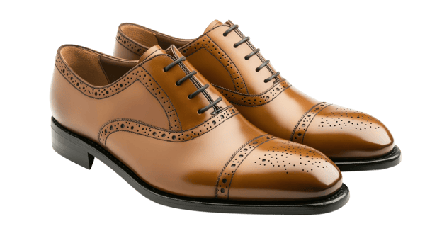 Stylish Polished Leather Shoes with Laces Perfect for Formal Occasions and Business Attire Enhancing Your Personal Style. png