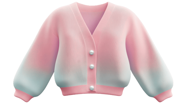 Stylish Pastel Colored Cardigan Featuring Elegant Pearl Buttons Perfect for Fashion Photography and Online Retail Displays. png