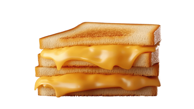 Indulge in the Perfectly Melted Grilled Cheese Sandwich - A Mouthwatering Delight Ideal for Lunchtime or Snack Time. png