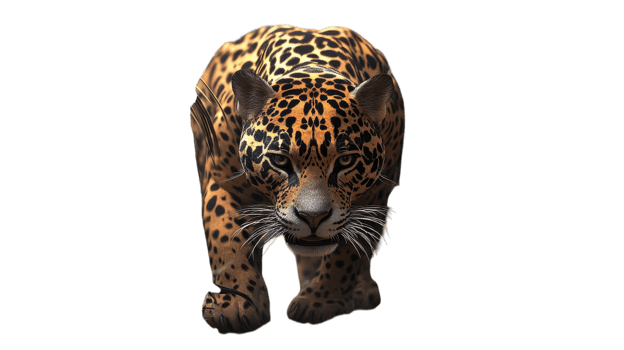 A Realistic Jaguar Stalking Through the Jungle - Perfect for Wildlife Conservation and Nature-Themed Projects. png
