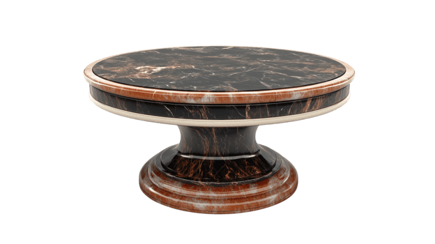 Stylish Round Coffee Table Featuring a Luxurious Marble Top Perfect for Enhancing Living Room Aesthetics and Functionality. png