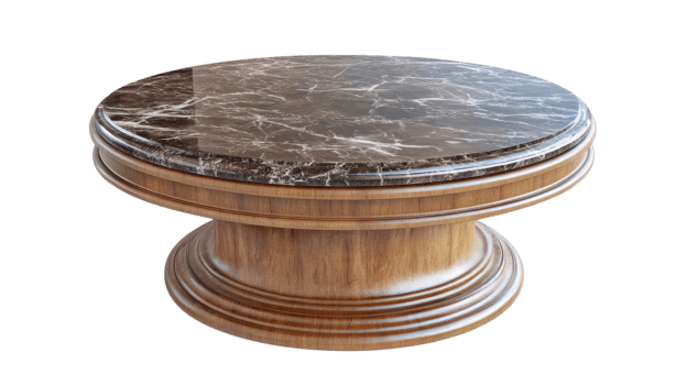 Elegant Round Coffee Table with a Stunning Marble Top Perfect for Modern Living Rooms and Chic Interiors. png