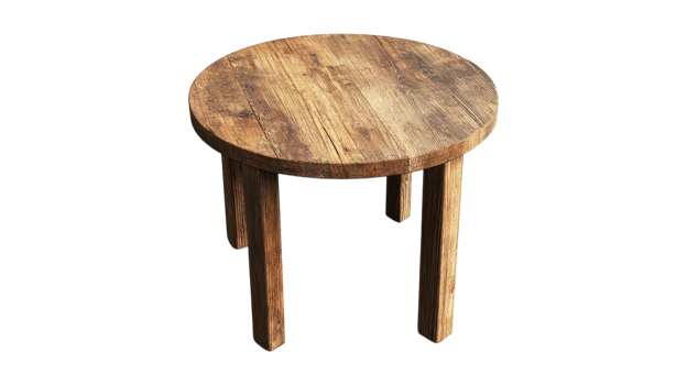 A Rustic Wooden Side Table Perfect for Adding Charm and Character to Any Room, Ideal for Living Spaces, Bedrooms, or Cozy Corners. png