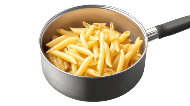 High-Quality Image of a Saucepan with Boiling Pasta Perfect for Cooking Blogs and Recipe Visuals. png