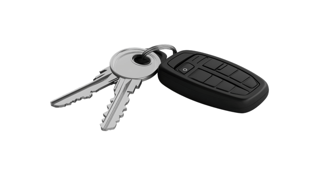 A Comprehensive Image of a Car Remote with Keys on a White Background for Automotive Technology and Security Related Topics. png