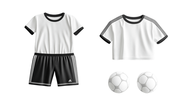 Stylish Sports Apparel Featuring a Set of Vibrant Sports Shorts and a Jersey on a Clean White Background Ideal for Athletic Wear Promotions. png