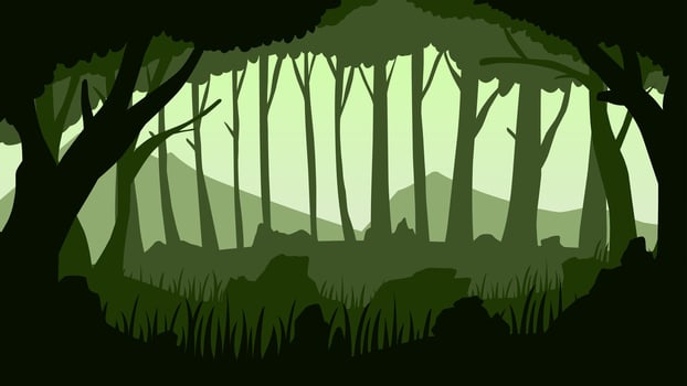 Landscape illustration of deep forest vector