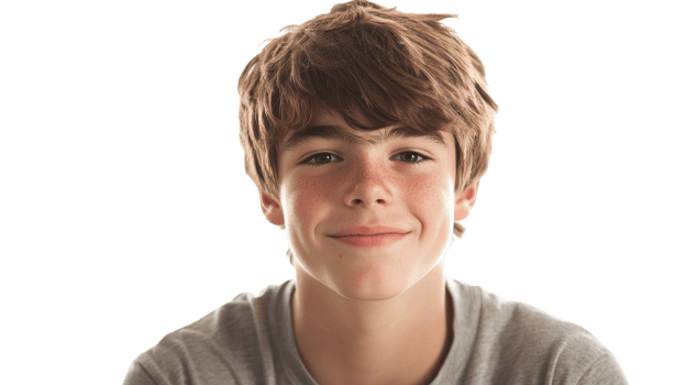 A boy with a smile on his face png