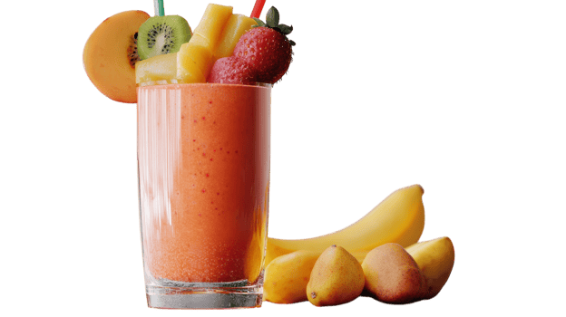 A smoothie with fruit and a banana png