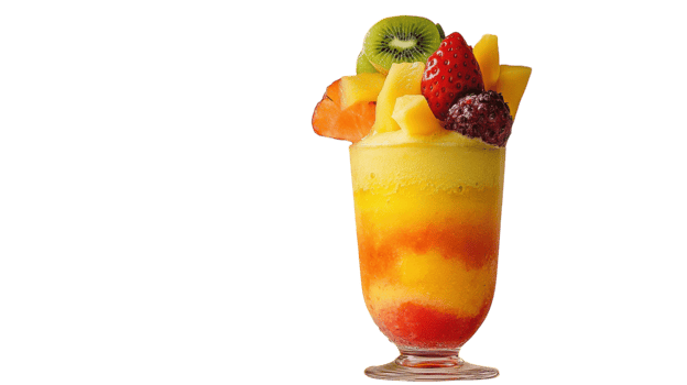 A colorful drink with fruit in it png