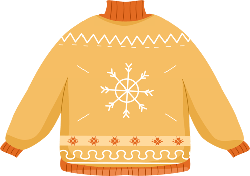 warm kintted sweater yellow png