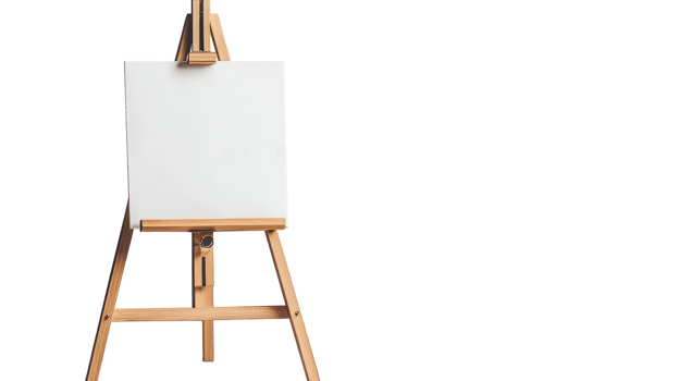 A white easel with a wooden stand png