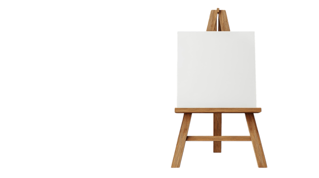 An easel with a blank white board on it png