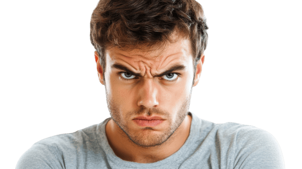 A man with an angry expression on his face png