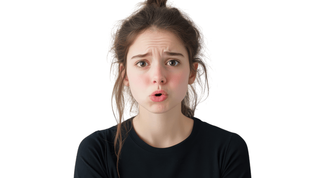 A woman with a surprised expression png