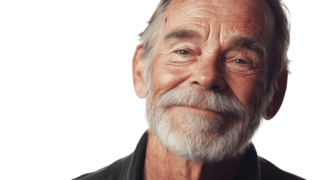 An older man with a beard and a white beard png