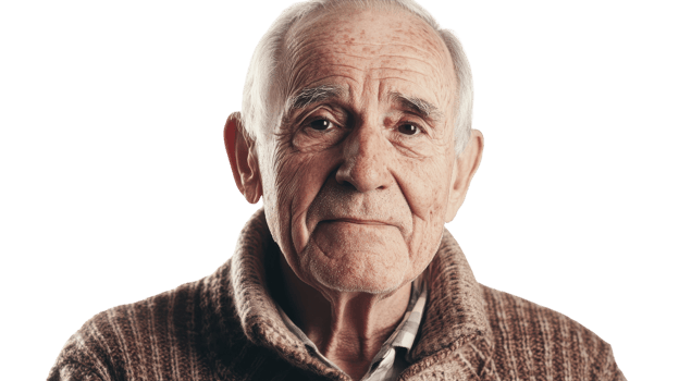 An older man is looking at the camera png