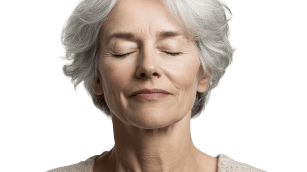 A woman with her eyes closed and her head tilted png