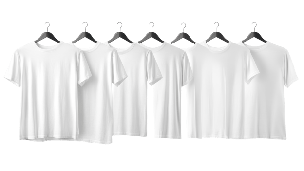 White t - shirt mockup isolated on black background png