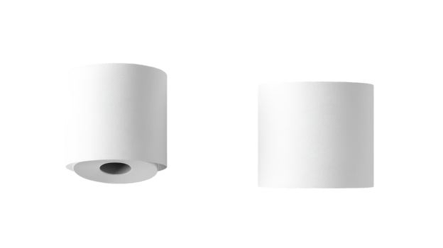 Two rolls of toilet paper on a black background png