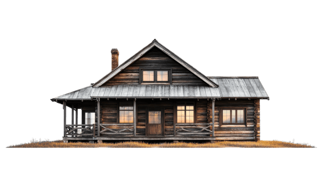 An old wooden house with a porch and a porch png