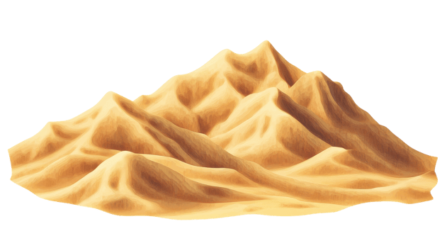 A mountain with a large amount of sand on it png