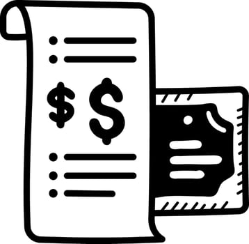 Billing icon in hand drawn style vector
