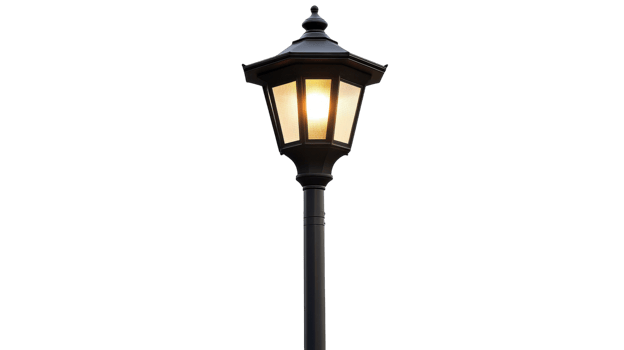 A street light is shown against a black background png