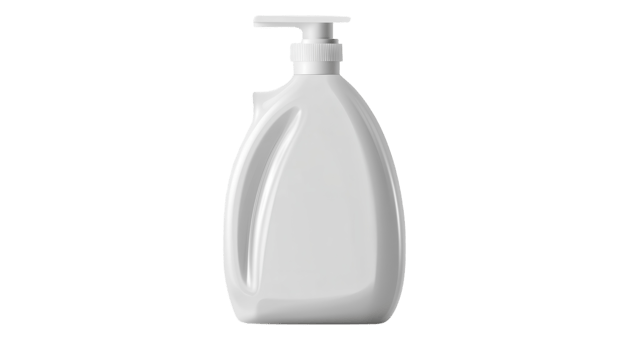 A white plastic bottle with a white lid png