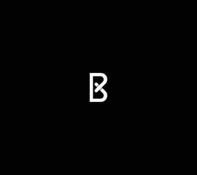 Modern Minimalist White Letter B or BX Logo with black background. vector