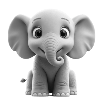 Elephant Sitting Cartoon Character png