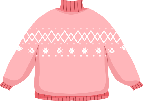 warm knitted sweater pink png