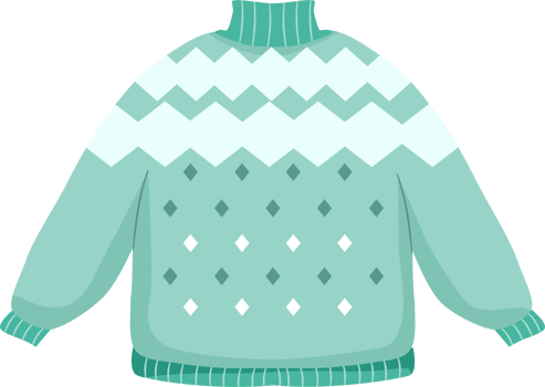 warm knitted sweater blue png