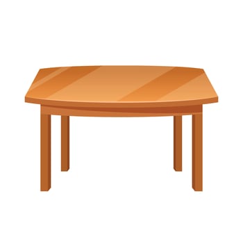Table furniture icon in flat style. Wooden table illustration on isolated background. Dinner desk sign business concept. vector