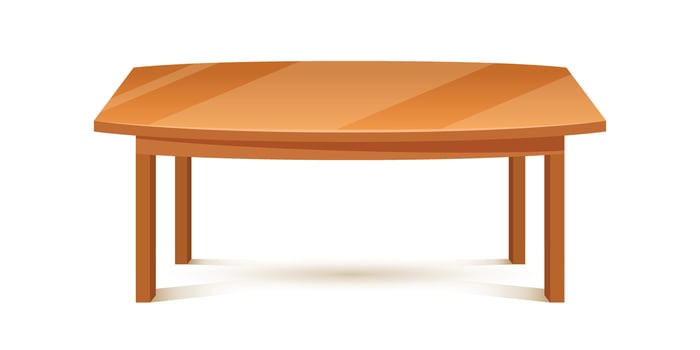 Table furniture icon in flat style. Wooden table illustration on isolated background. Dinner desk sign business concept. vector