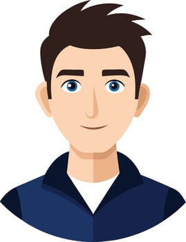 A man profile avatar icon with a white background vector