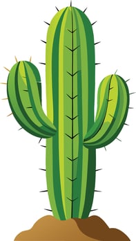 illustration of a cactus with a cartoon drawing vector