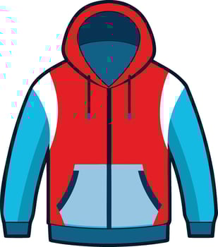 Flat Design Red and Blue Jacket with Stripe vector