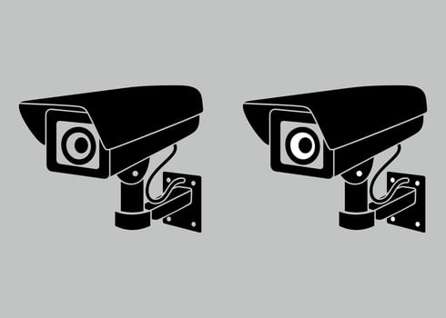 cctv camera icon isolated on white background vector