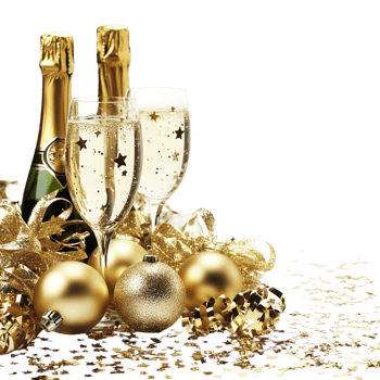 Happy New Year Social Media Banner on transparent background png