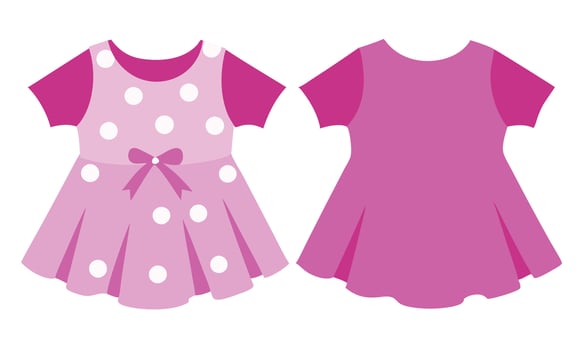 Pink polka dot dress template illustration vector