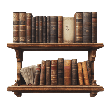 Book shelf isolated against a transparent background png
