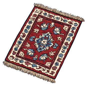 Hand drawn cartoon illustration of a carpet png