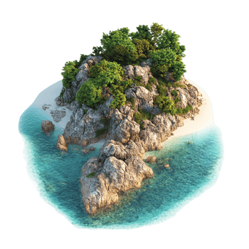 image of a small island on a transparent background png